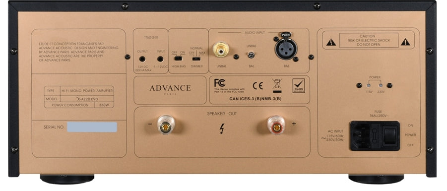 Advance Paris X-A220EVO Mono Block Class AB Power Amplifier