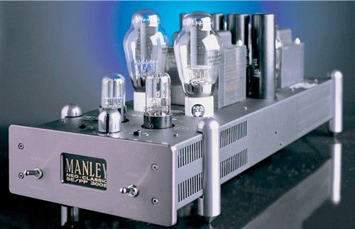 The Manley Neo-Classic SE/PP 300B Monoblocks offer an immersive audio experience with their powerful and seductive sound.