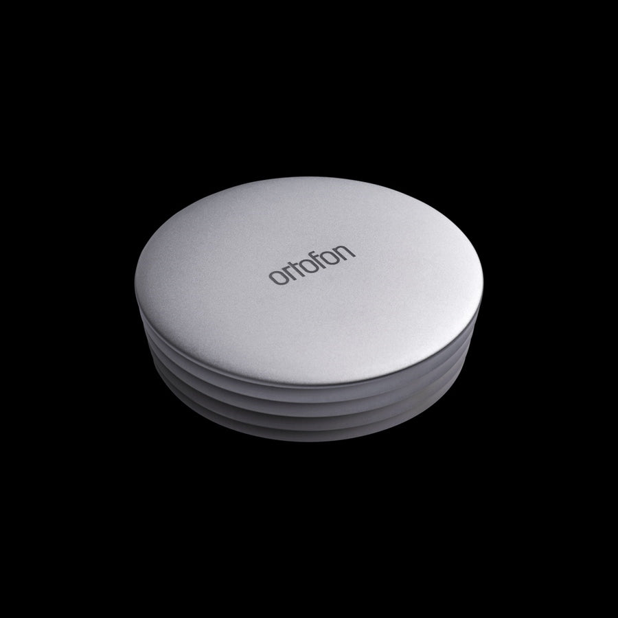 Stabilize your vinyl to the platter with the Ortofon Record Center weight.
