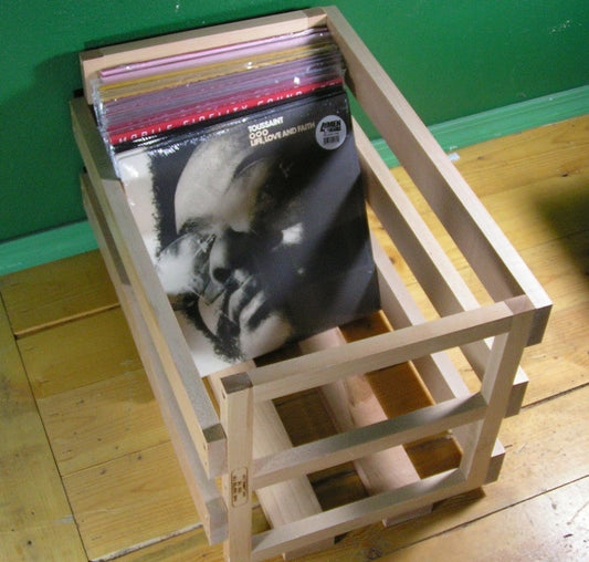 Stacking Maple Record Crates from TTVJ! These crates are ultra durable, sturdy and hold about 80-110 records per crate!