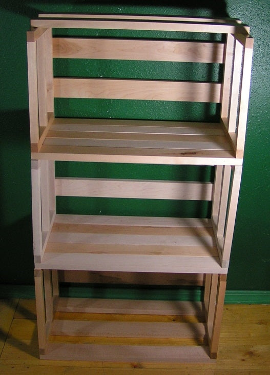 Stacking Maple Record Crates from TTVJ! These crates are ultra durable, sturdy and hold about 80-110 records per crate!