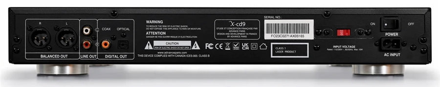 The Advance Paris X-CD9 CD Player offers great sound and both RCA and XLR analog outputs.