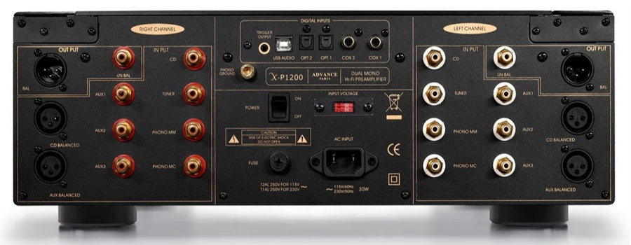 Advance Paris top of the line preamplifier, the X-P1200 does it all with a MM/MC phono stage and Analog Devices DAC