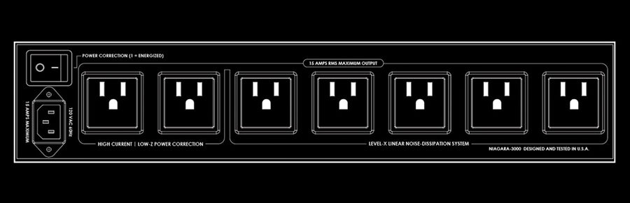 The AQ Niagara 3000 provides 2 High Current and 5 source outlets for maximum versitility and sound quality.