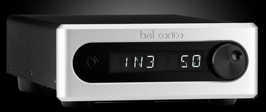 Bel Canto Pre5 is a very good PreAmp with remote control and white display. 4 RCA inputs and 1 Balanced input.