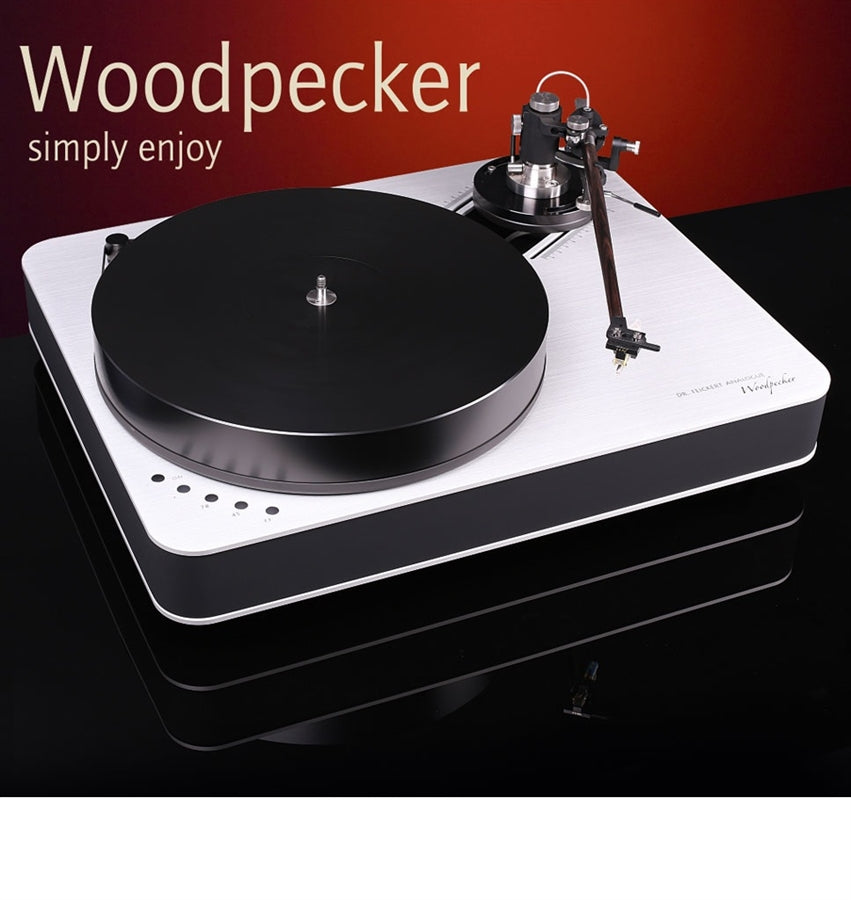 The Dr Feickert Woodpecker Turntable delivers stunning vinyl reproduction.