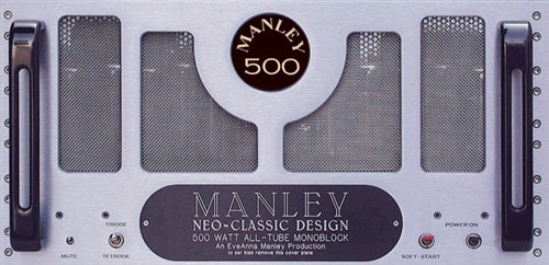 The Manley Neo-Classic 500-watt Monoblocks are a powerful and reliable push-pull tube amplifier design, delivering up to 500 watts in tetrode mode and 275 watts in triode mode.
