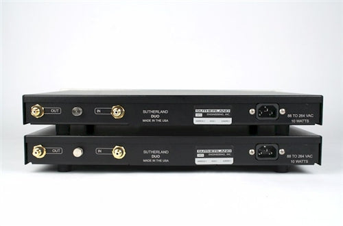 The Sutherland Duo monoblock phono stage combines the design of the 20/20 and the mighty Phono Blocks! Wow!!!